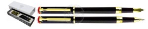 ZESTAW PIÓRO WIECZNE + PIÓRO KULKOWE DUKE P3 BIAŁO-CZERWONY RING GOLD + ETUI Z ORZEŁKIEM