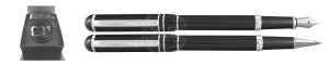 ZESTAW PIÓRO WIECZNE + PIÓRO KULKOWE  DUKE 961 ELISABETH CZARNA LAKA CT + ETUI SKÓRZANE DUKE 1102 + PASEK DUKE